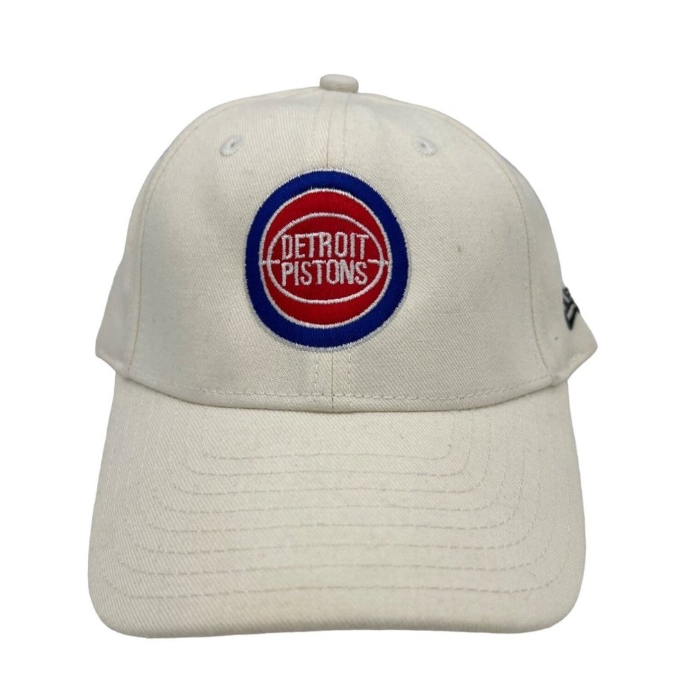 New Era Fits Detroit Pistons Cap / Hat Adjustable White Red One Size NBA